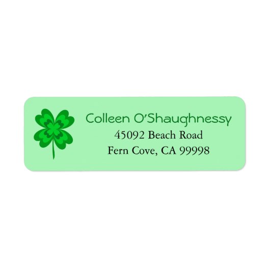 Lucky Four Leaf Clover St. Patrick's Day Shamrock Etiket (Voorkant)