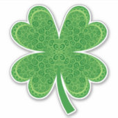 Lucky Four Leaf Clover St Patrick's Day Sticker (Voorkant)