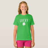 Lucky Four Leaf Clover St Patrick's Day T-shirt (Voorkant volledig)