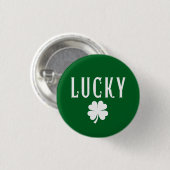 Lucky Four Leaf Clover St. Patrick's  Ronde Button 3,2 Cm (Voorkant /achterkant)