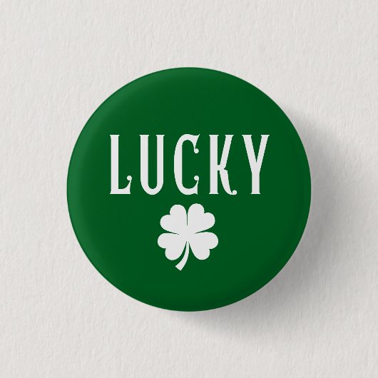 Lucky Four Leaf Clover St. Patrick's  Ronde Button 3,2 Cm (Voorkant)
