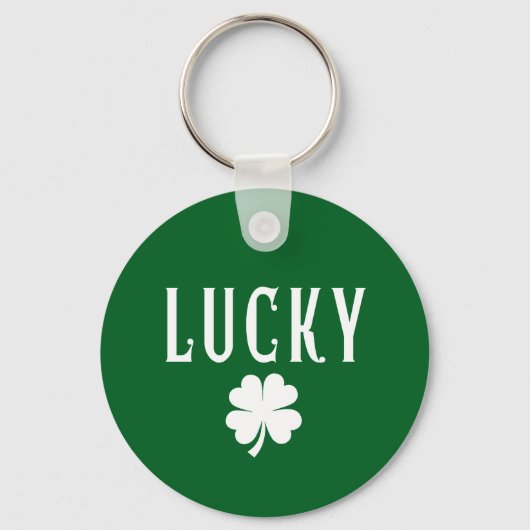Lucky Four Leaf Clover St Patrick's  Sleutelhanger (Voorkant)