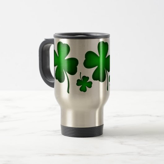 Lucky Four Leaf Clover Stein Reisbeker (Voorkant links)