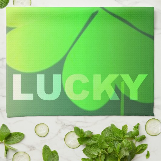 Lucky Four Leaf Clover Theedoek (Gevouwen)