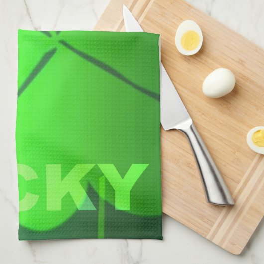 Lucky Four Leaf Clover Theedoek (Quarter Fold)