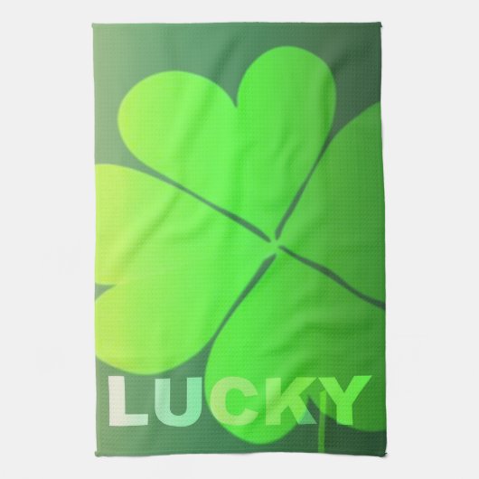 Lucky Four Leaf Clover Theedoek (Verticaal)