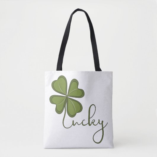 Lucky Four Leaf Clover Tote Bag (Voorkant)