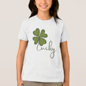 Lucky Four Leaf Clover Tri-Blend Shirt (Voorkant)