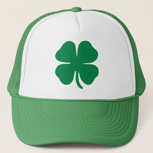 Lucky Four Leaf Clover Trucker Hat Pet (Voorkant)