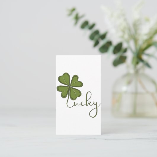 Lucky Four Leaf Clover Visitekaartje (Staand voorkant)