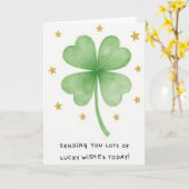 Lucky Four Leaf Clover Wishes Card Kaart (Gele Bloem)