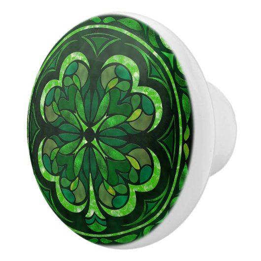 Lucky Four-leaf klaver luxe Keramische Knop (Rechts)