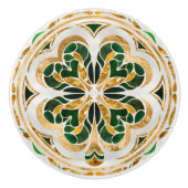 Lucky Four-leaf klaver luxe Keramische Knop (Voorkant)