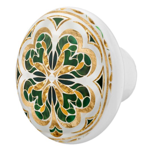 Lucky Four-leaf klaver luxe Keramische Knop (Rechts)