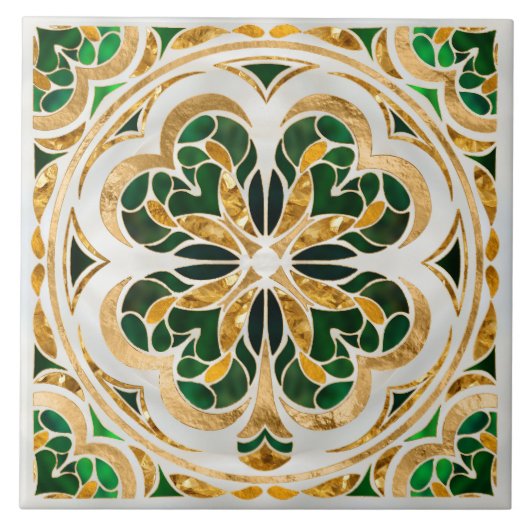 Lucky Four-leaf klaver luxe Tegeltje (Voorkant)