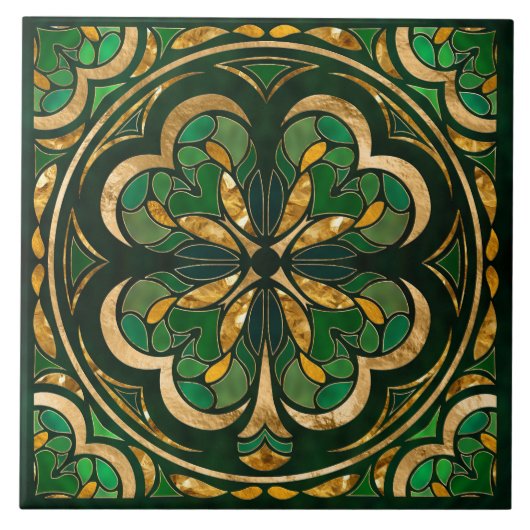 Lucky Four-leaf klaver luxe Tegeltje (Voorkant)