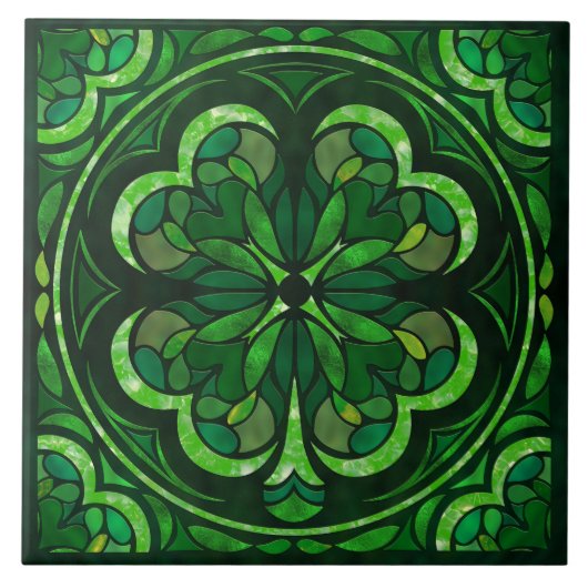 Lucky Four-leaf klaver luxe Tegeltje (Voorkant)