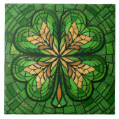 Lucky Four-leaf klaver - Mozaïek kunst Tegeltje (Voorkant)