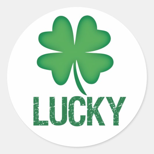 Lucky Four leaf klaver St. Patrick's Day stickers (Voorkant)
