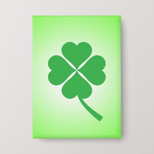 Lucky Four Leaf Shamrock Design-87906 Button (Voorkant)