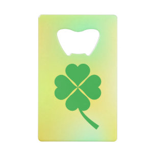 Lucky Four Leaf Shamrock Design-87906 Creditkaart Flessenopener