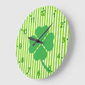 Lucky Four Leaf Shamrock Design-87906 Grote Klok (Hoek)