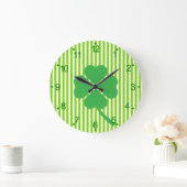 Lucky Four Leaf Shamrock Design-87906 Grote Klok (Huis)