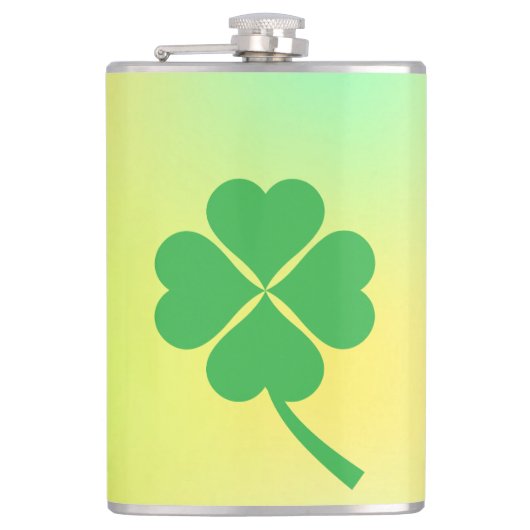 Lucky Four Leaf Shamrock Design-87906 Heupfles (Voorkant)