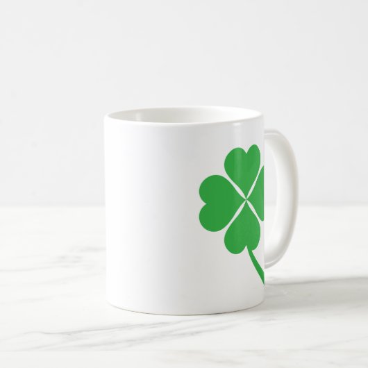 Lucky Four Leaf Shamrock Design-87906 Koffiemok (Voorkant rechts)
