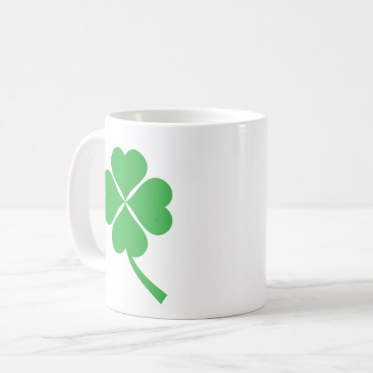 Lucky Four Leaf Shamrock Design-87906 Koffiemok (Voorkant links)