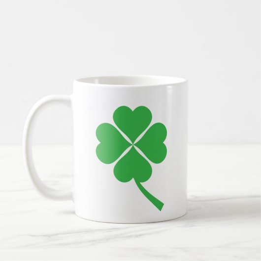 Lucky Four Leaf Shamrock Design-87906 Koffiemok (Links)