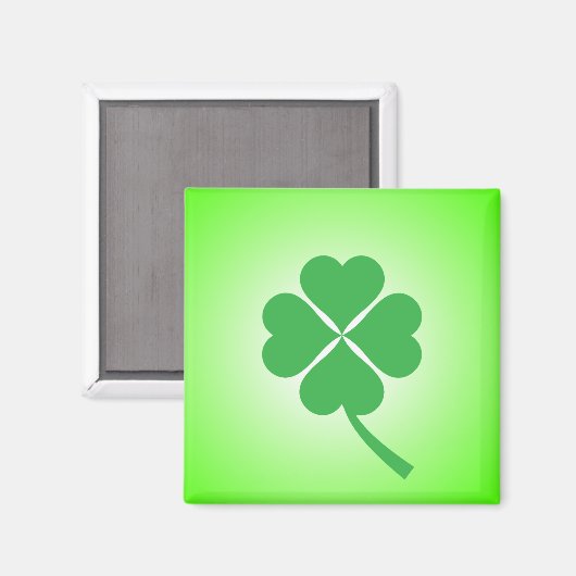 Lucky Four Leaf Shamrock Design-87906 Magneet (Voorkant / Achterkant)