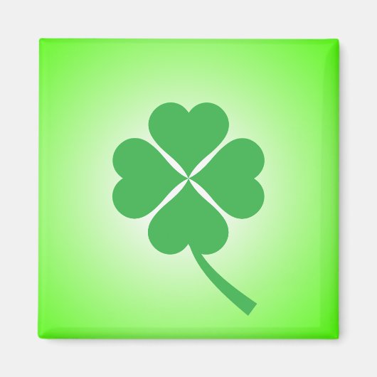 Lucky Four Leaf Shamrock Design-87906 Magneet (Voorkant)