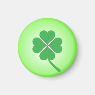 Lucky Four Leaf Shamrock Design-87906 Magneet