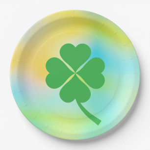Lucky Four Leaf Shamrock Design-87906 Papieren Bordje