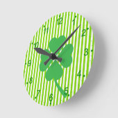 Lucky Four Leaf Shamrock Design-87906 Ronde Klok (Hoek)