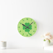 Lucky Four Leaf Shamrock Design-87906 Ronde Klok (Huis)