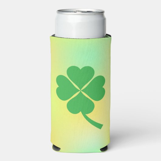 Lucky Four Leaf Shamrock Design-87906 Seltzer Blikjeskoeler (Seltzer Voorkant)