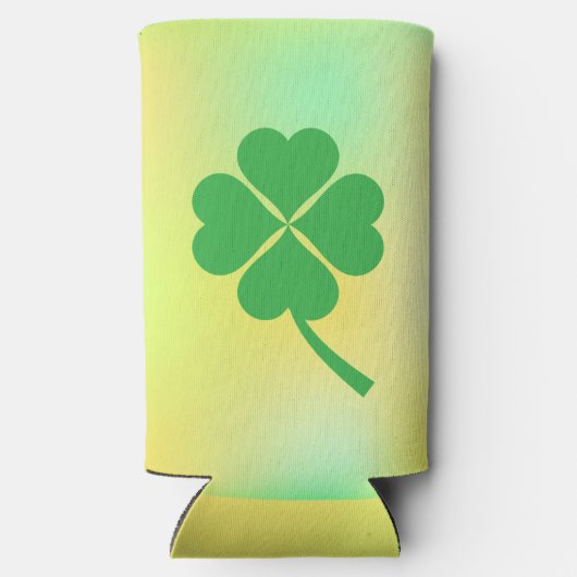 Lucky Four Leaf Shamrock Design-87906 Seltzer Blikjeskoeler (Achterkant)