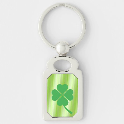 Lucky Four Leaf Shamrock Design-87906 Sleutelhanger (Voorkant)