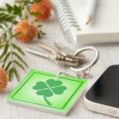 Lucky Four Leaf Shamrock Design-87906 Sleutelhanger (Voorkant Rechts)