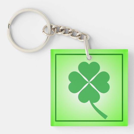 Lucky Four Leaf Shamrock Design-87906 Sleutelhanger (voorkant)