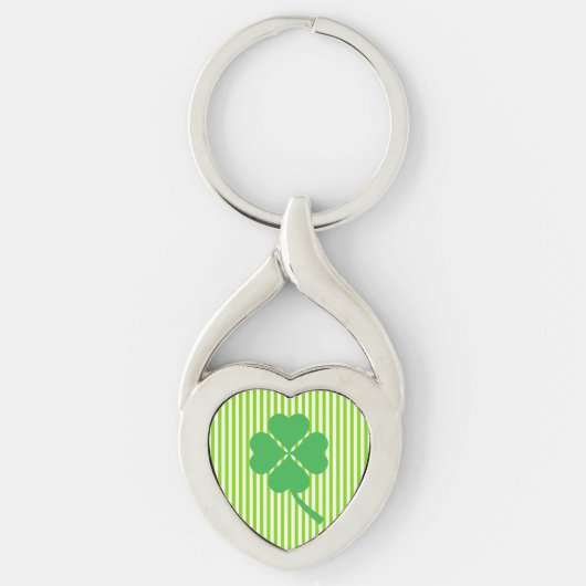 Lucky Four Leaf Shamrock Design-87906 Sleutelhanger (Voorkant)