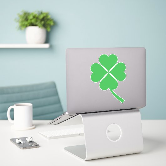 Lucky Four Leaf Shamrock Design-87906 Sticker (Laptop op bureau)