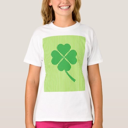 Lucky Four Leaf Shamrock Design-87906 T-shirt (Voorkant)