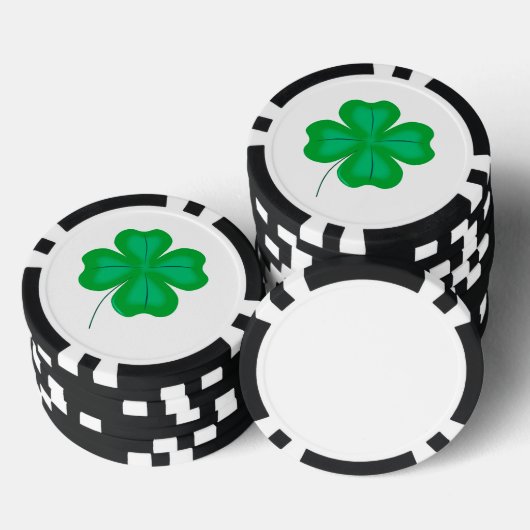 Lucky Four Leaf Shamrock Poker Chips (Opstapeling)