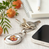 Lucky Fox Charm Metal Keychain (Zijkant)