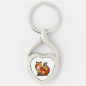 Lucky Fox Charm Metal Keychain (Voorkant)