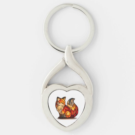 Lucky Fox Charm Metal Keychain (Voorkant)