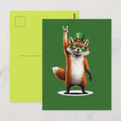 Lucky Fox Shamrock Sunglasses St Patrick's day Briefkaart (Voorkant / Achterkant)